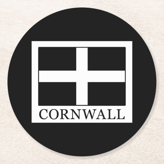 Cornwall Ronde Kartonnen Onderzetter (Voorkant)