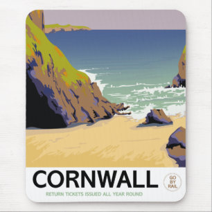 Cornwall vintage reisposter. muismat