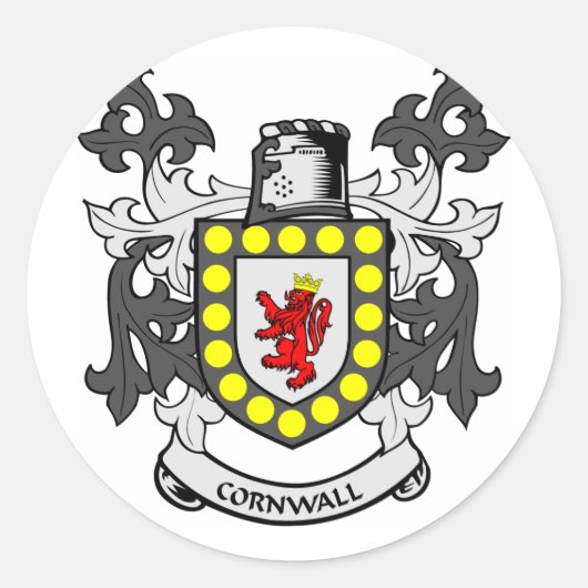 CORNWALL Wapen Ronde Sticker (Voorkant)