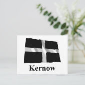 Cornwall Waving Flag met naam in Cornish Briefkaart (Staand voorkant)