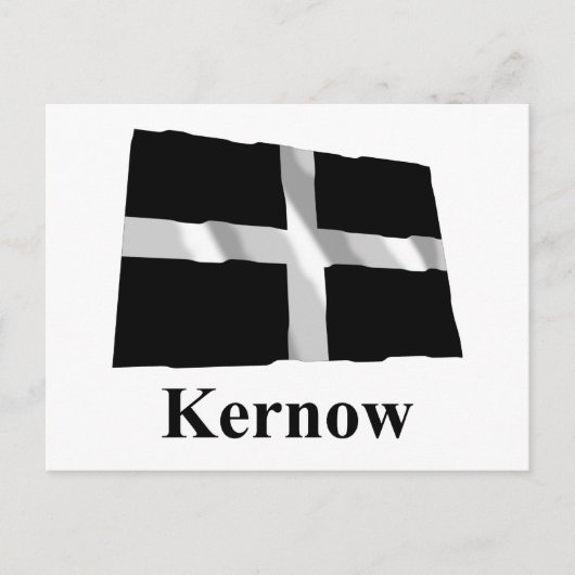 Cornwall Waving Flag met naam in Cornish Briefkaart (Voorkant)