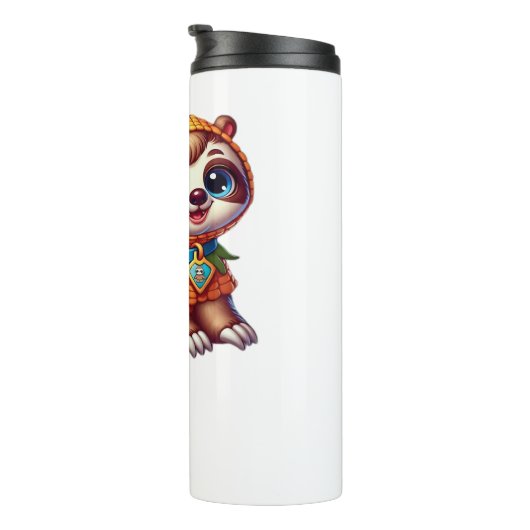 Corny Cuteness Halloween's Sweetest Luiaard Oversi Thermosbeker (Geroteerd rechts)