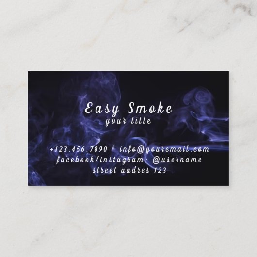 Corolful Smoke Vape Shop Carte de visite (Dos)