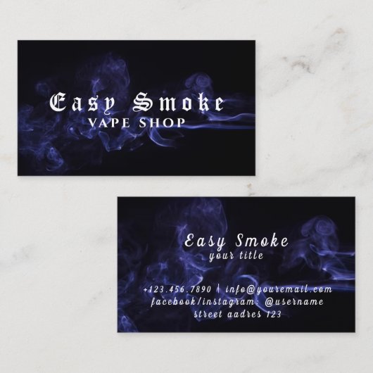 Corolful Smoke Vape Shop Carte de visite (Devant / Derrière)