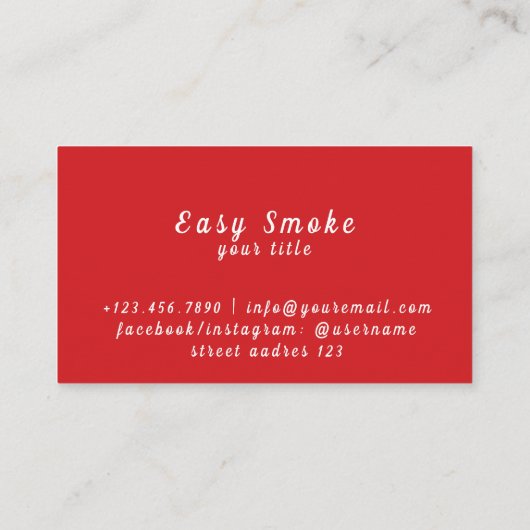 Corolful Smoke Vape Shop Carte de visite (Dos)