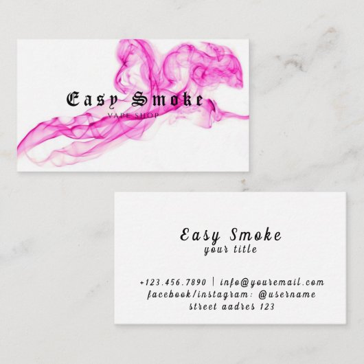 Corolful Smoke Vape Shop Carte de visite (Devant / Derrière)