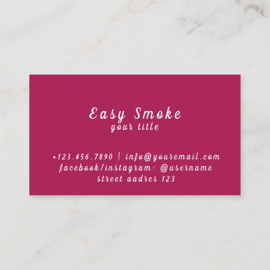 Corolful Smoke Vape Shop Carte de visite (Dos)