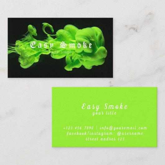 Corolful Smoke Vape Shop Carte de visite (Devant / Derrière)