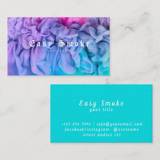 Corolful Smoke Vape Shop Carte de visite (Devant / Derrière)