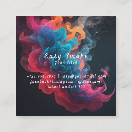 Corolful Smoke Vape Shop Carte de visite (Dos)