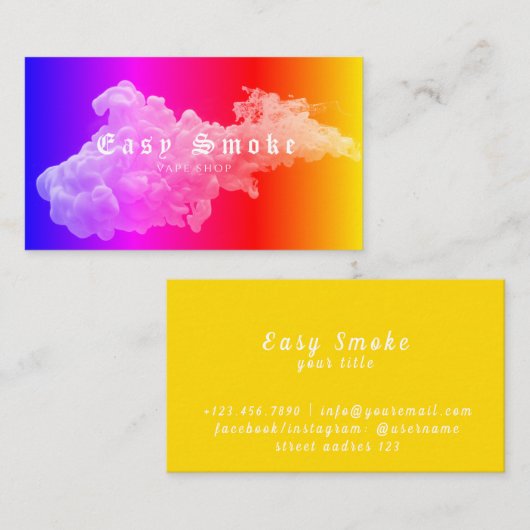 Corolful Smoke Vape Shop Carte de visite (Devant / Derrière)