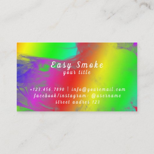 Corolful Smoke Vape Shop Carte de visite (Dos)