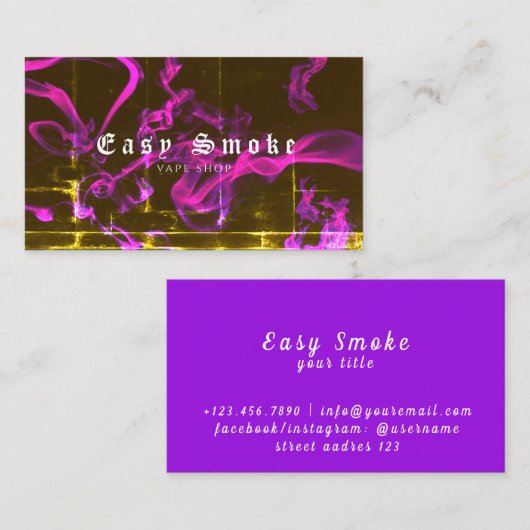 Corolful Smoke Vape Shop Carte de visite (Devant / Derrière)