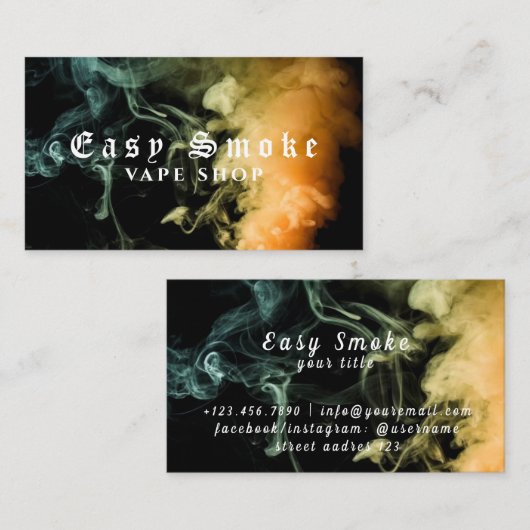 Corolful Smoke Vape Shop Carte de visite (Devant / Derrière)