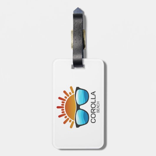 Corolla Beach North Carolina Zonnebril Bagagelabel (Achterkant verticaal)