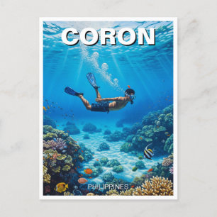 Coron Filipijnen Duiker Briefkaart
