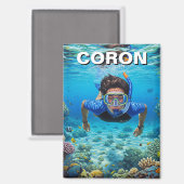 Coron Filipijnen Duiker Magneet (Voorkant / Achterkant)