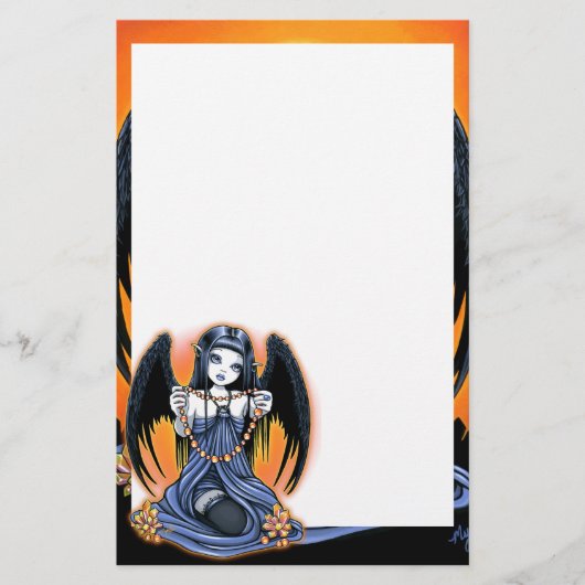 "Corona" Gothic Crystal Angel Art Stationery Briefpapier (Voorkant)