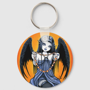 "Corona" Gothic Raven Winged Angel Art Sleutelhang Sleutelhanger