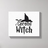 Corona heks Halloween, grappige Halloween, Canvas Afdruk (Voorkant)