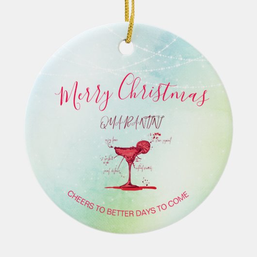 Corona Kerstfeestay Green Quarantini Martini Keramisch Ornament (Voorkant)