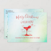 Corona Kerstfeestdag Groene Quarantini Martini Briefkaart (Voorkant / Achterkant)
