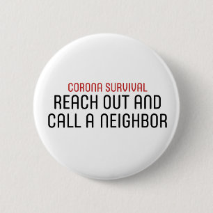 Corona-overleving uit ronde button 5,7 cm
