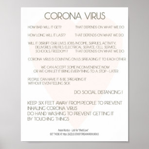 Corona Virus Advice Poster pour Workplace, Home