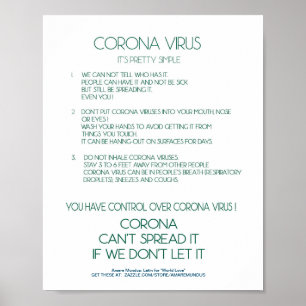 Corona Virus Fiche d'information affiche sur le li
