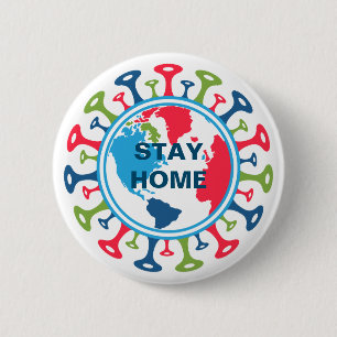 Corona Virus Pandemic World Ronde Button 5,7 Cm