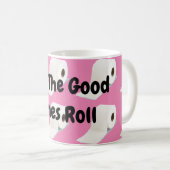 Corona Virus Toilet Roll Pink Koffiemok (Voorkant rechts)