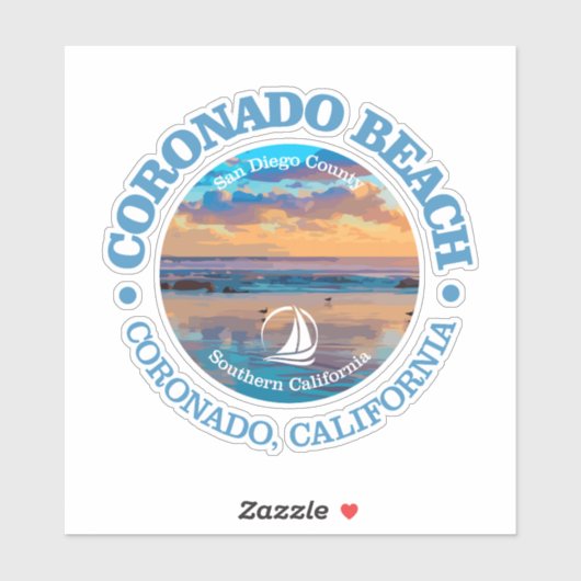 Coronado Beach (C) Sticker (Vel)