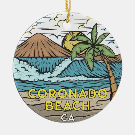 Coronado Beach California  keramisch Ornament (Voorkant)