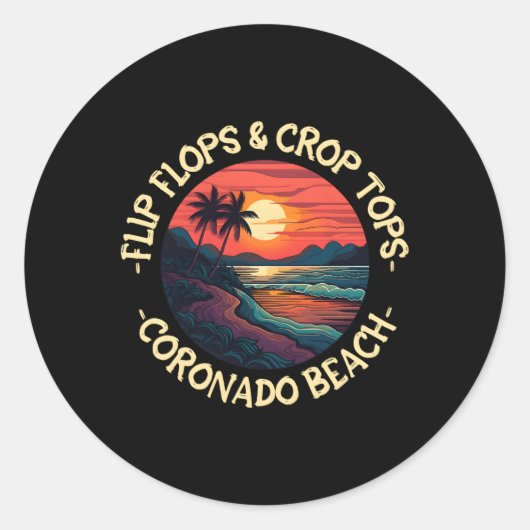 Coronado Beach Gezegden Ronde Sticker (Voorkant)