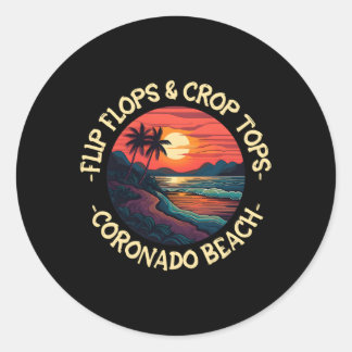 Coronado Beach Gezegden Ronde Sticker