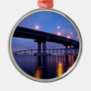Coronado Bridge in Dusk Metalen Ornament