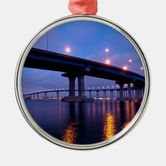 Coronado Bridge in Dusk Metalen Ornament (Voorkant)