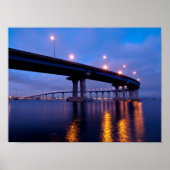Coronado Bridge in Dusk Poster (Voorkant)