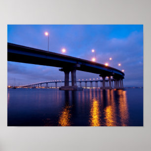 Coronado Bridge in Dusk Poster