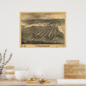 Coronado California Antiek Panorama Map Poster (Keuken)