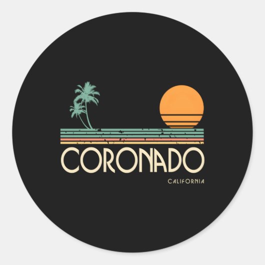 Coronado California Ronde Sticker (Voorkant)