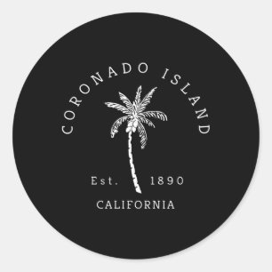 Coronado Island California Palm Tree nieuwigheid Ronde Sticker