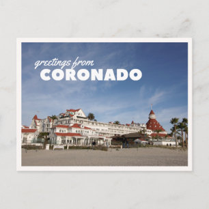 Coronado Island Hotel Del Retro Vintage Reis Briefkaart