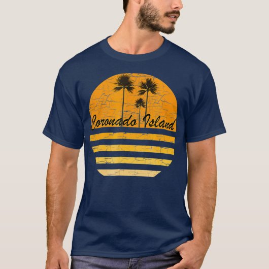 Coronado Island  Retro 70s Throwback T-shirt (Voorkant)