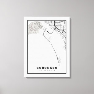Coronado Kaart Canvas Afdruk