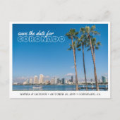 Coronado Trouwkaart Save the Date Retro Prentbrief Briefkaart (Voorkant)