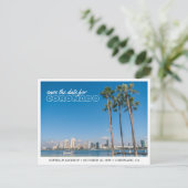 Coronado Trouwkaart Save the Date Retro Prentbrief Briefkaart (Staand voorkant)