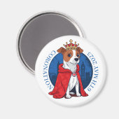 Coronatie UK. Funny Jack Russell doodshond Magneet (Voorkant / Achterkant)