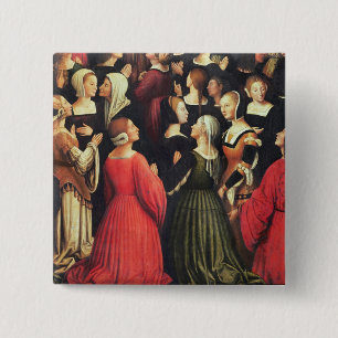 Coronatie van de Maagd, 1513 (olie op het paneel) Vierkante Button 5,1 Cm