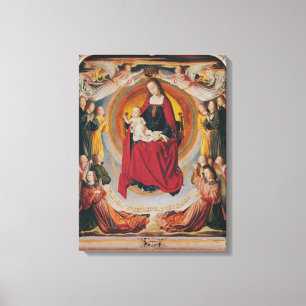 Coronatie van de Maagd, centraal paneel Canvas Afdruk
